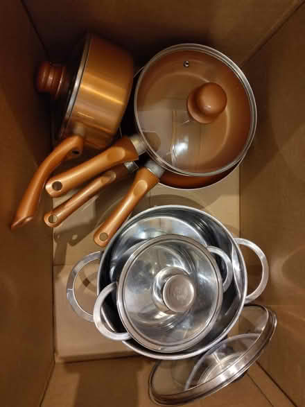 Photo of free Saucepans frying pans and lids CR5 (Hooley CR5) #1