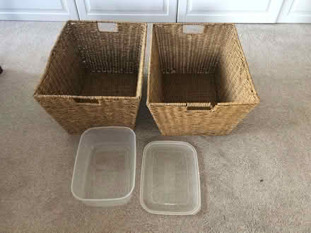 Photo of free Two Seagrass Crates and a Plastic Tub (Twyford RG10) #1