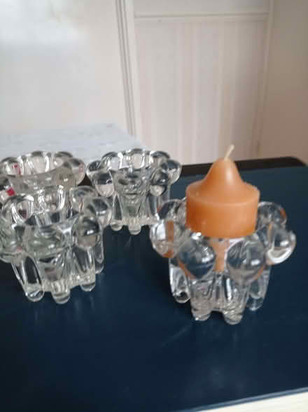 Photo of free 4 Glass candle holders. (Pin Green SG1) #1