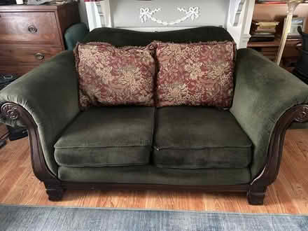 Photo of free Green corduroy loveseat (Germantown 20874) #1