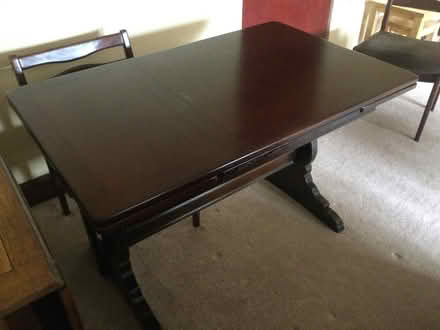 Photo of free dark hardwood dining table. (Lamonby CA11) #2