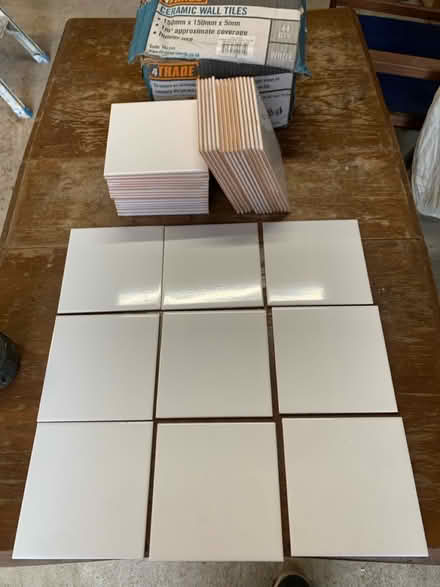 Photo of free New white ceramic tiles approx 2sqm (Sutton SM3) #1
