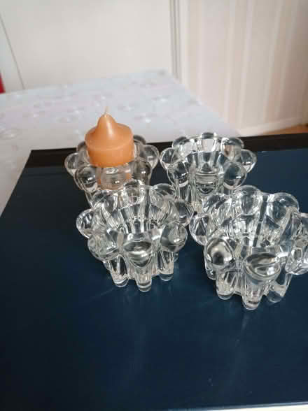 Photo of free 4 Glass candle holders. (Pin Green SG1) #2