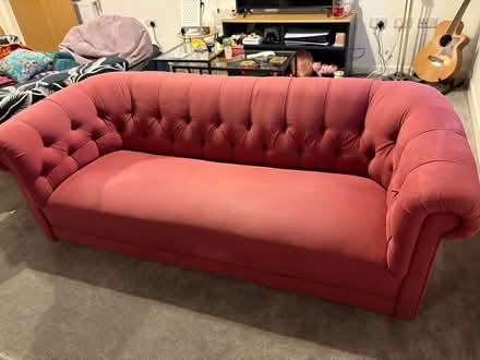 Photo of free pink three seater sofa (pollokshaws) #1