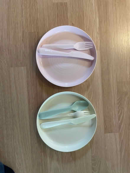 Photo of free 2 x ikea plastic plates and cutlery (Walstead RH16) #1