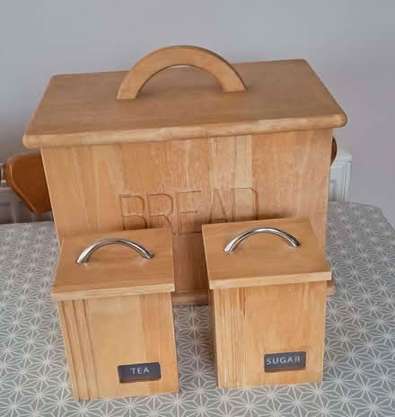 Photo of free Bread bin and tea and sugar cannisters (Ifton Heath SY11) #1
