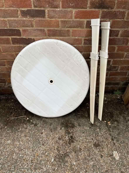 Photo of free White plastic garden table (Stone Cross BN23) #1