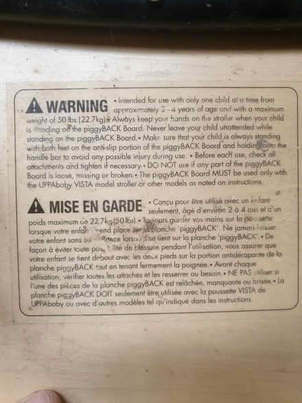 Photo of free UppaBaby PiggyBack buggy board (Frimley Green (GU16)) #3