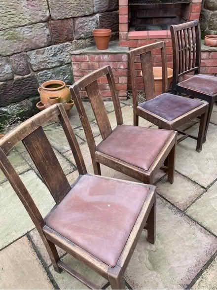 Photo of free 4 Wooden dining chairs (Frodsham) #1
