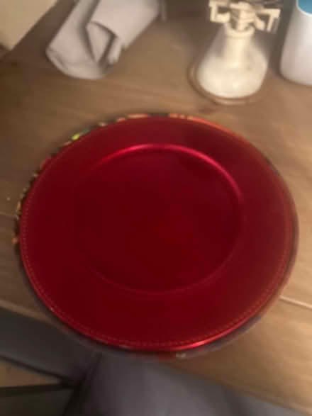 Photo of free 2 red plate chargers (Driffield, YO25) #1