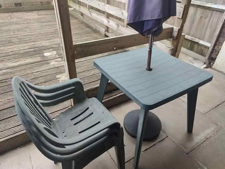 Photo of free garden table chairs and parasol set (SE2) #1
