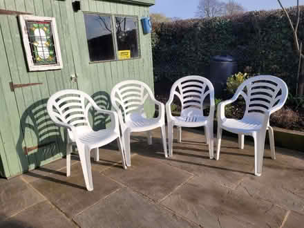 Photo of free White patio chairs (Norton, Malton YO17.) #1