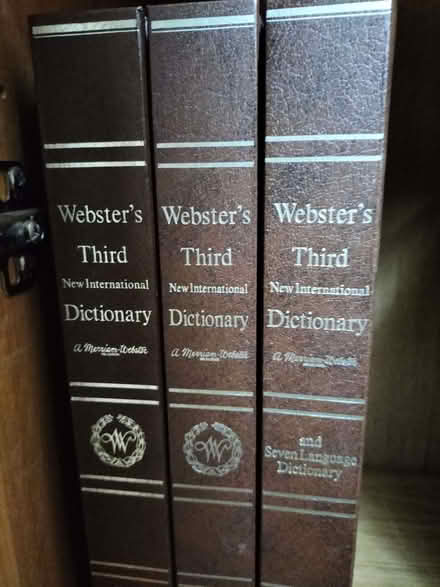 Photo of free Set of 3 Webster's New International Dictionaries (Bridlington YO15) #1