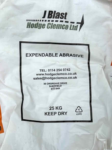 Photo of free 25kg tub of expendable abrasive (East Marden) #1