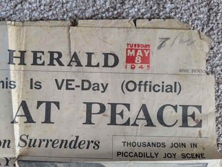 Photo of free Vintage Newspapers WW2, VE Day (Southport PR9) #4
