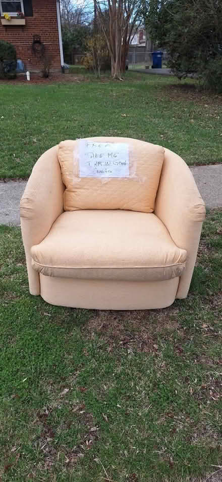 Photo of free Single swivel couch (Falls Church, VA) #2