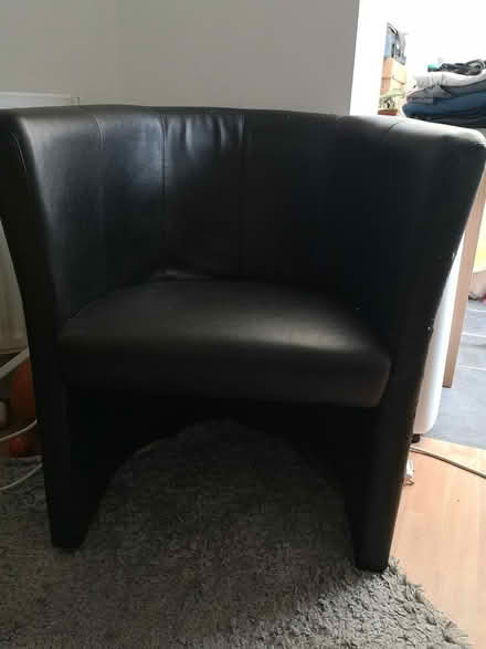 Photo of free 2 black armchairs (Colliers Wood SW19) #1