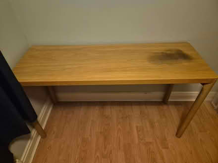 Photo of free Wooden side table (stain on surface) (Withington M14) #1