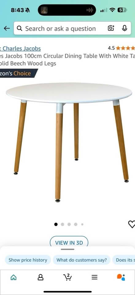 Photo of round white dining table (Orpington) #1