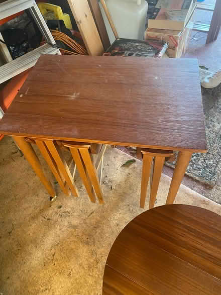 Photo of free Table with 4 small round tables (Lichfield WS13) #3