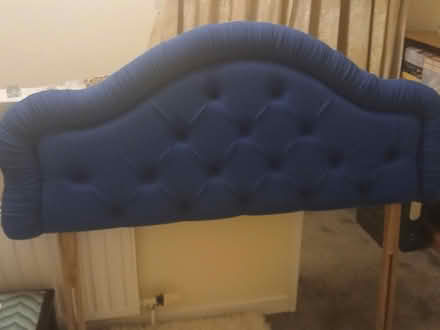 Photo of free 4'6" Blue Headboard (Feltwell) #3