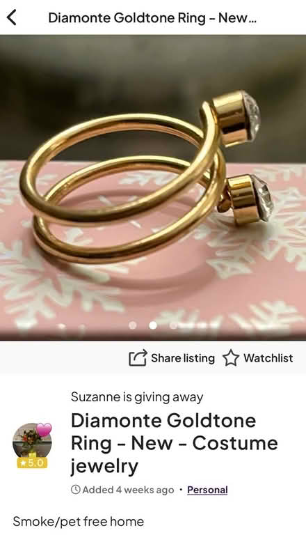 Photo of free Goldtone ring (Newburgh WN8) #2