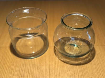 Photo of free Two clear glass plant pots (Queenstown Road SW11) #1
