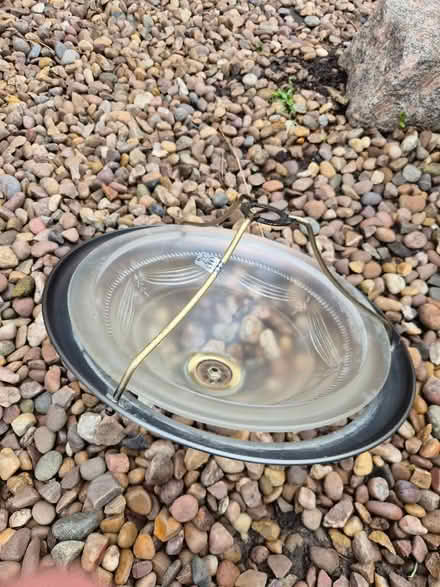 Photo of free 2x Glass/brass light fitting (Ealing W13) #2