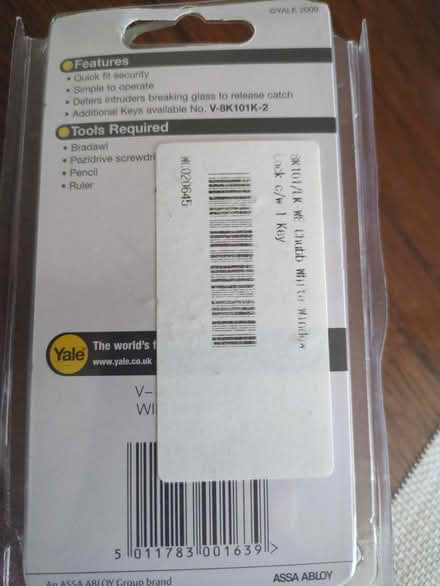 Photo of free Window Lock (Norwich NR3) #2