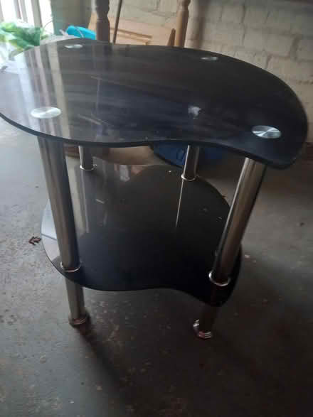 Photo of free Black glass top side/coffee table (Edinburgh) #1