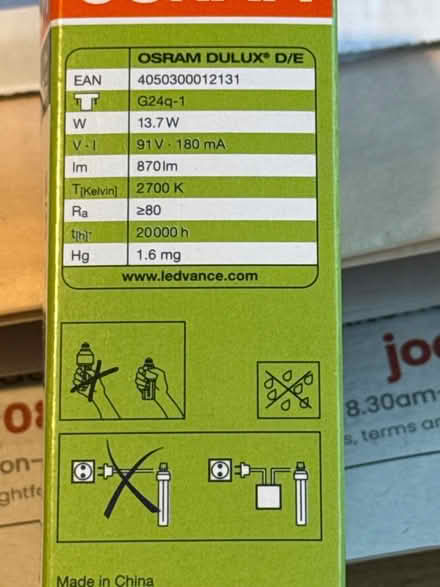 Photo of free Osram Light bulb D/E (Emlyn Road W12) #4