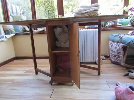 Photo of free Drop leaf table and 2 chairs (Basingstoke) #2