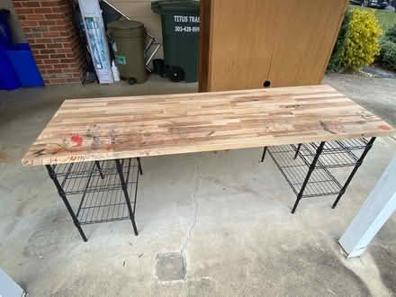 Photo of free Butcher block desk (Gaithersburg off Longdraft) #2