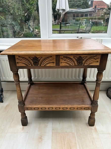 Photo of free Wooden table with drawers (Epsom KT19) #1
