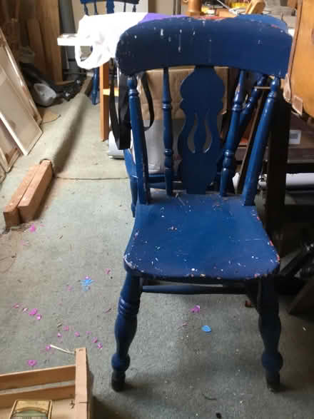 Photo of free 3 x farmhouse chairs, 2 painted, 1 unpainted (Pilling PR3) #2
