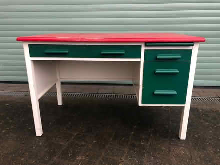 Photo of free Painted wooden desk (Thrussington LE7) #1