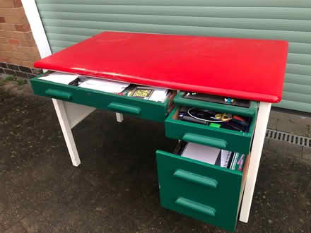 Photo of free Painted wooden desk (Thrussington LE7) #2