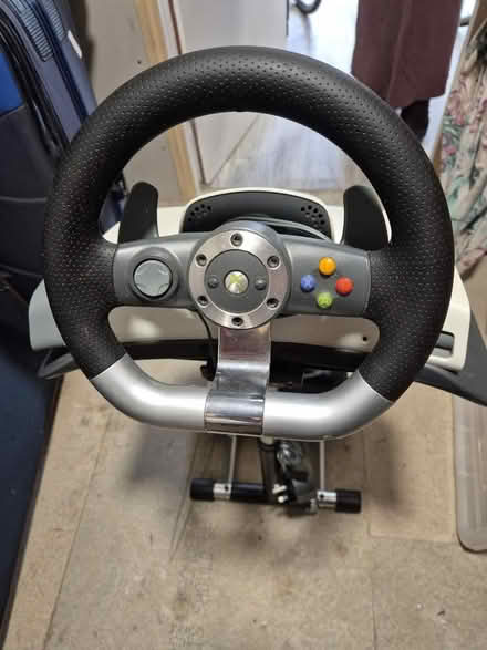 Photo of free X box driving wheel and pedals (Merley) #1