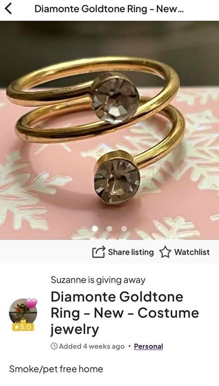 Photo of free Goldtone ring (Newburgh WN8) #1