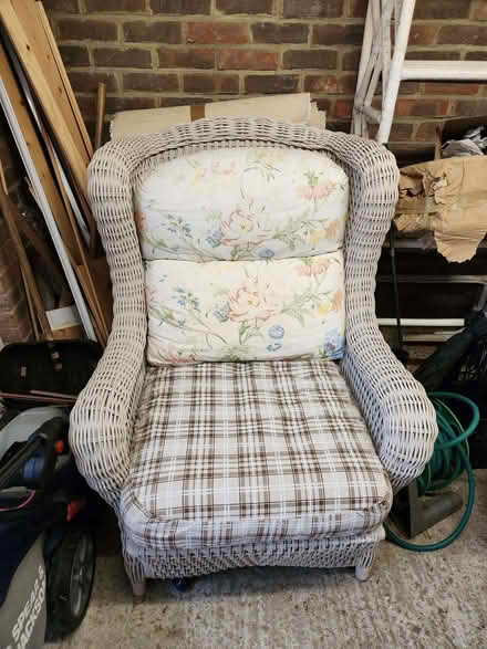Photo of free Wicker Armchair and Matching Glass-Topped Consort Table (Haywards Heath RH16) #3