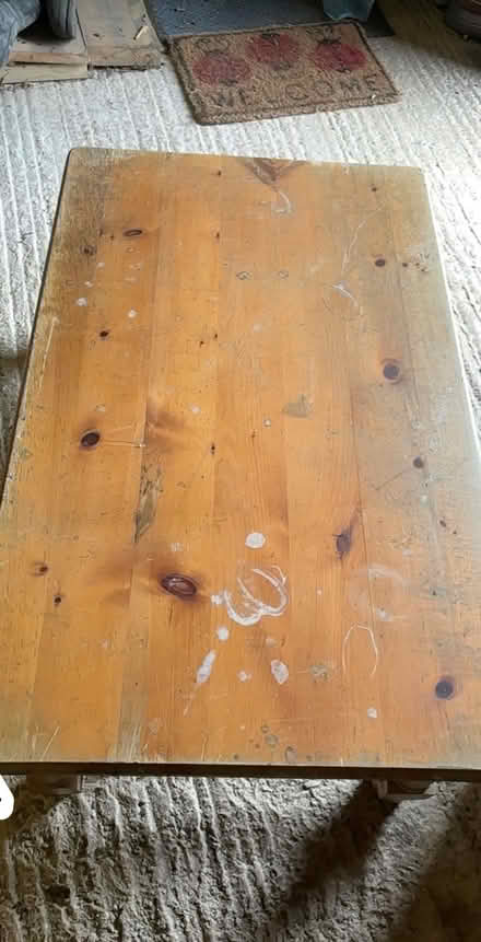 Photo of free Wooden coffee table needs repair (SK17 Buxton) #4
