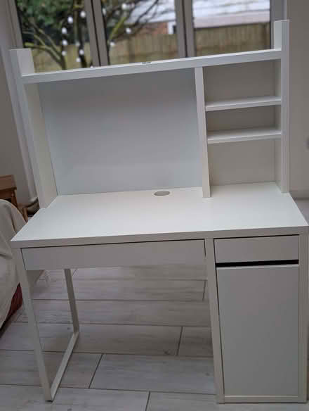 Photo of free Ikea Micke desk with shelves (Crowthorne RG45) #1
