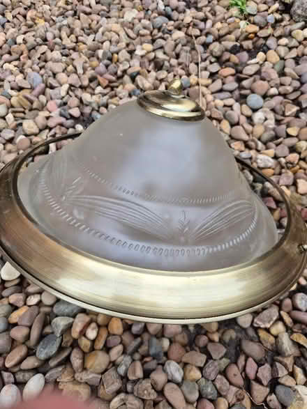 Photo of free 2x Glass/brass light fitting (Ealing W13) #1
