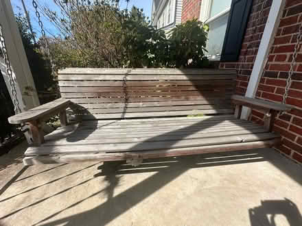 Photo of free Cedar Porch Swing (Tanley Rd & New Hampshire Ave) #1