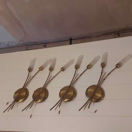 Photo of free 4 x brass wall light fittings (Denmead, Waterlooville) #1
