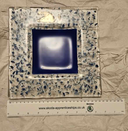 Photo of free Blue/transparent shallow glass dish (Oakridge Park MK14) #1