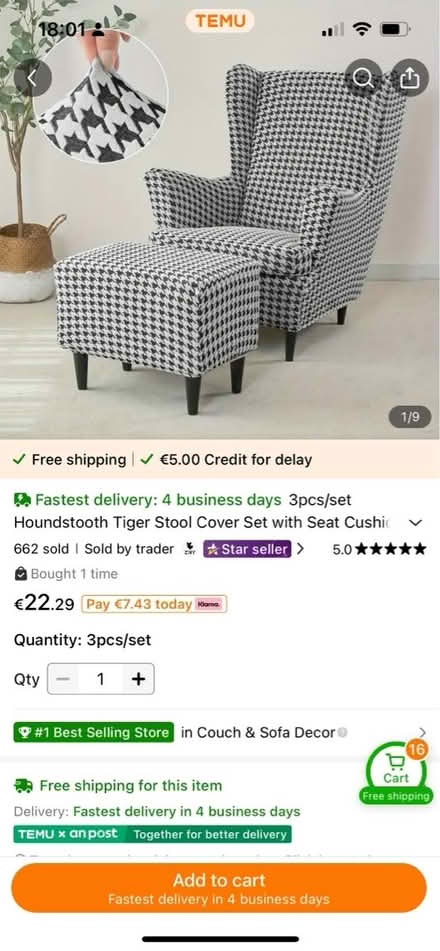 Photo of free Wingback armchair cover (Bray) #1