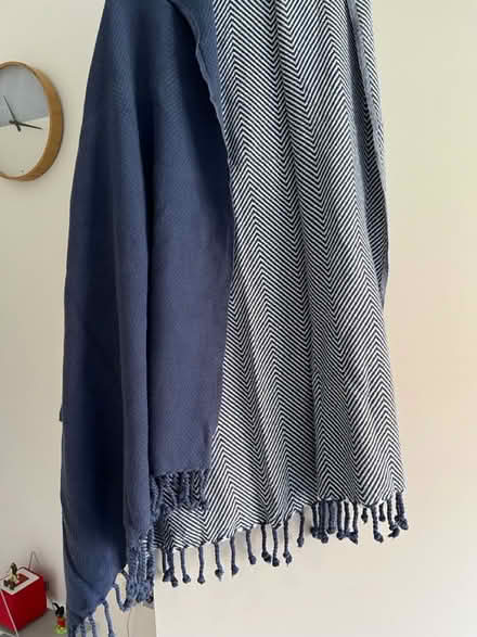 Photo of free Set of 2 navy/white throws (CM18) #3