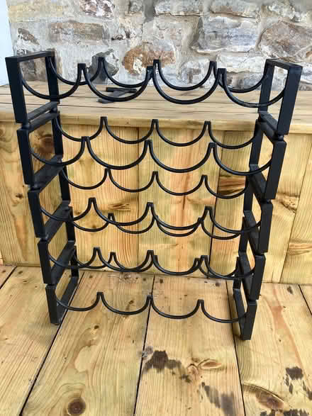Photo of free Black metal wine/bottle rack (Musbury) #1