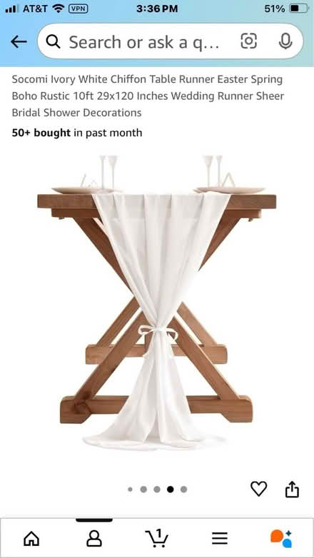Photo of free White chiffon table runners (2) (Monta Vista) #2